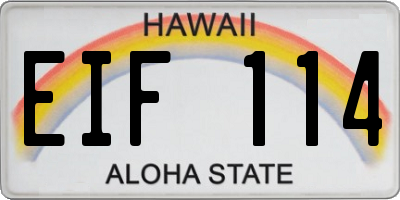 HI license plate EIF114