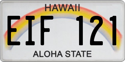 HI license plate EIF121