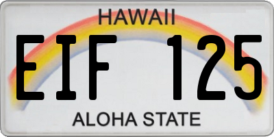 HI license plate EIF125