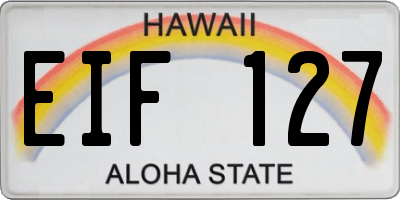 HI license plate EIF127