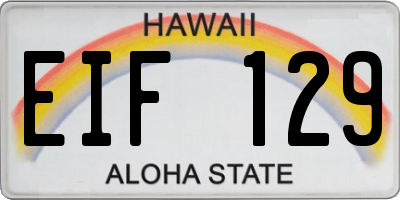 HI license plate EIF129