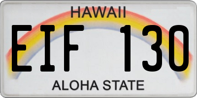 HI license plate EIF130
