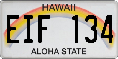 HI license plate EIF134