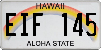 HI license plate EIF145