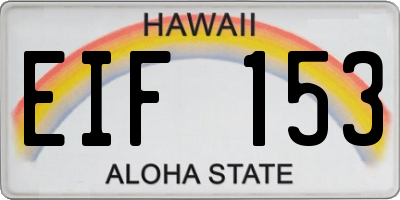 HI license plate EIF153