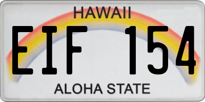 HI license plate EIF154