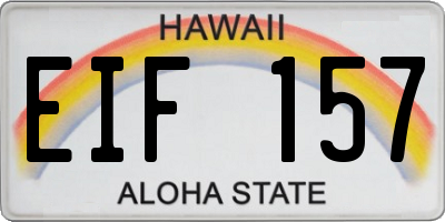 HI license plate EIF157