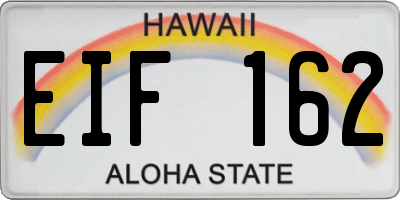 HI license plate EIF162