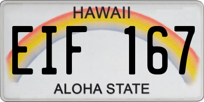 HI license plate EIF167