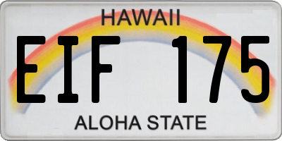 HI license plate EIF175