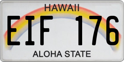 HI license plate EIF176