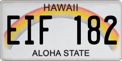 HI license plate EIF182