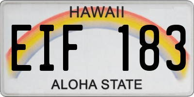 HI license plate EIF183