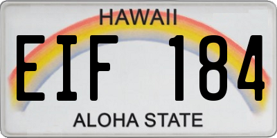 HI license plate EIF184