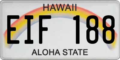 HI license plate EIF188