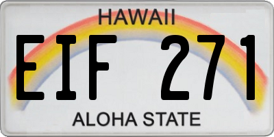 HI license plate EIF271