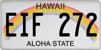 HI license plate EIF272