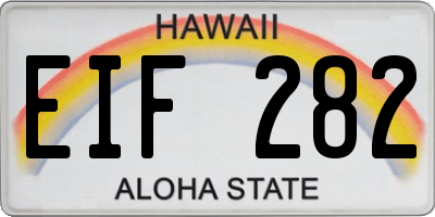 HI license plate EIF282