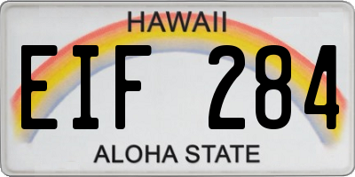 HI license plate EIF284