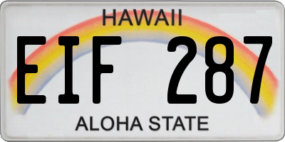 HI license plate EIF287