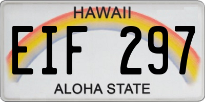 HI license plate EIF297