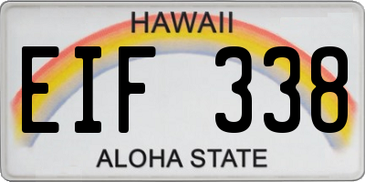 HI license plate EIF338
