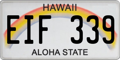 HI license plate EIF339