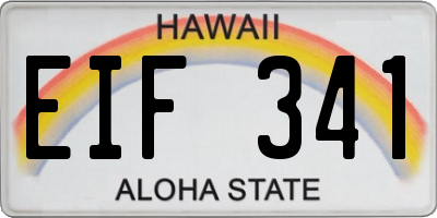 HI license plate EIF341