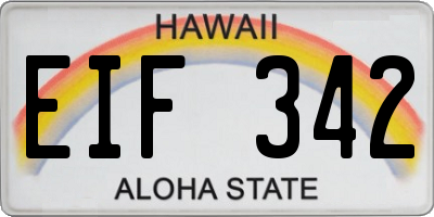 HI license plate EIF342