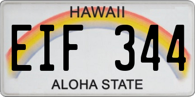 HI license plate EIF344