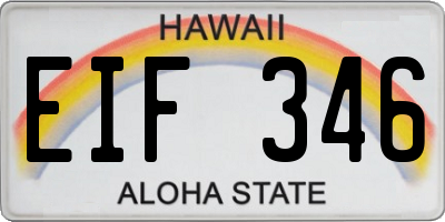 HI license plate EIF346