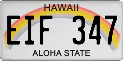 HI license plate EIF347
