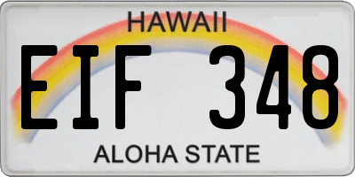 HI license plate EIF348