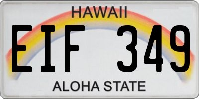 HI license plate EIF349