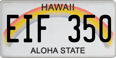 HI license plate EIF350