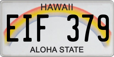 HI license plate EIF379