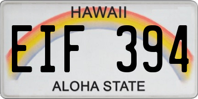 HI license plate EIF394
