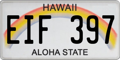 HI license plate EIF397