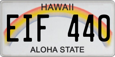 HI license plate EIF440