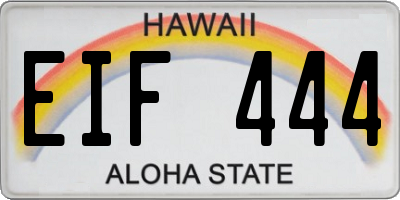 HI license plate EIF444