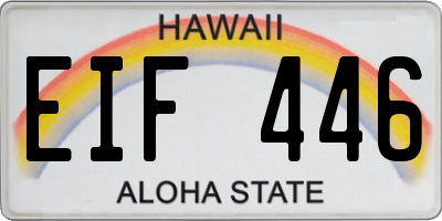 HI license plate EIF446