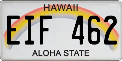 HI license plate EIF462
