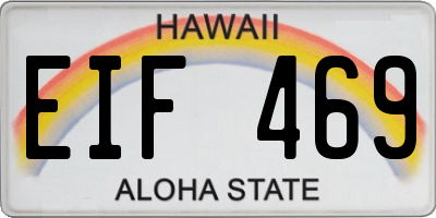 HI license plate EIF469