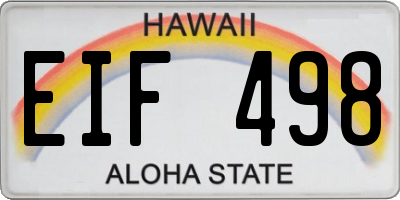 HI license plate EIF498