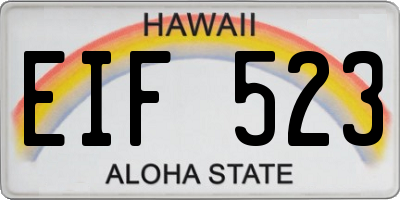 HI license plate EIF523