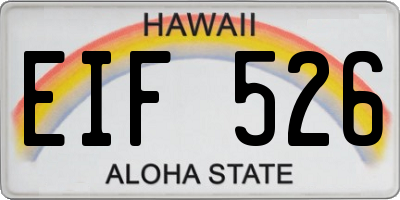 HI license plate EIF526