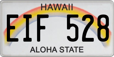 HI license plate EIF528