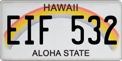 HI license plate EIF532