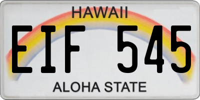 HI license plate EIF545