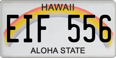 HI license plate EIF556